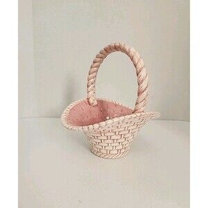 Vintage Easter Basket Ceramic Atlantic Mold Hobbyist Basket Handmade Classic EUC